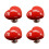 Heart-Shaped Toilet Button Set - Red, 4 Pieces 1