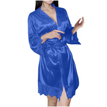 Awdenio Bathrobes For Women Peacock Kimono Silky Satin Pajamas Long Dressing Lightweight Soft Housecoat Loungewear