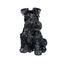 (Black) Sitting Schnauzer Figurine Tabletop Decor Puppy Statue For Living Room Black