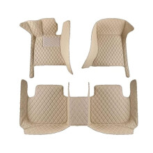 Leather Car Floor Mats for Ford Mondeo MK4 2007–2014, Full Coverage Waterproof NonSlip Beige Liners
