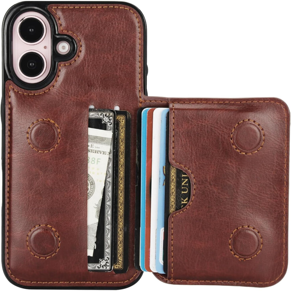 Compatible With Iphone 16 Wallet Case Â Premium Leather Flip Cover With Magnetic Clasp, Kickstand & Card Holder 9028731952192