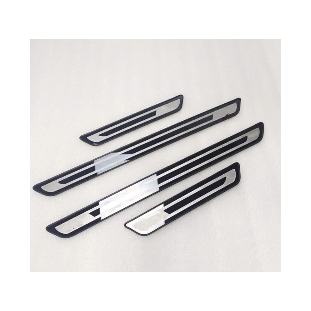 Door Sill Protector For Chevy Silverado 2019Â2024, Stainless Steel Guards With Full Coverage Protection Black 9330225065814