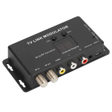 RCA to Coax RF Modulator TM70 UHF PAL AV to RF Converter for TV with Adjustable Output and Remote Control