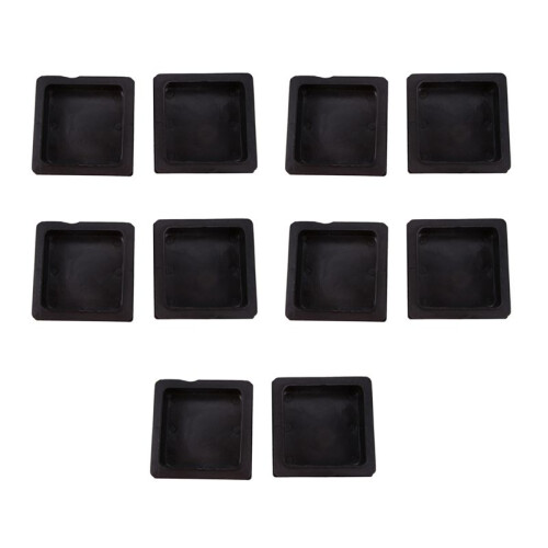 100mm x 100mm Plastic Ribbed Square End Caps Cover Tube Inserts 10 Pcs