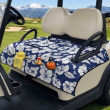 Potahy sedadel golfového vozíku s kapsami, protiskluzové, celoroční, snadná instalace a čištění, 51,2"x30,3", ibiškově modrá –
