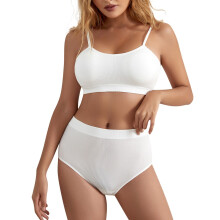 Set aus französischer Baumwoll-Dessous (Bralette & Slip) für kleine Oberweiten, ohne Bügel, große Größe – passend für Frauen