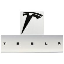 Emblem Overlay Matte Black Highland 2024 Badge Wrap OEM Style Vinyl Decal Set for Tesla Model 3