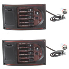 2X Akustikgitarre Vorverkabelt Vorverstaerker 5 Band Eq Tuner Piezo Pickup