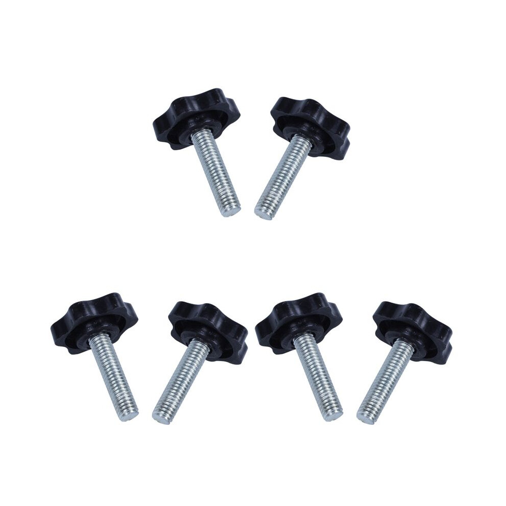 6 Pcs M8 X 30Mm Male Thread 32Mm Star Clamping Knob Black 6033891496441