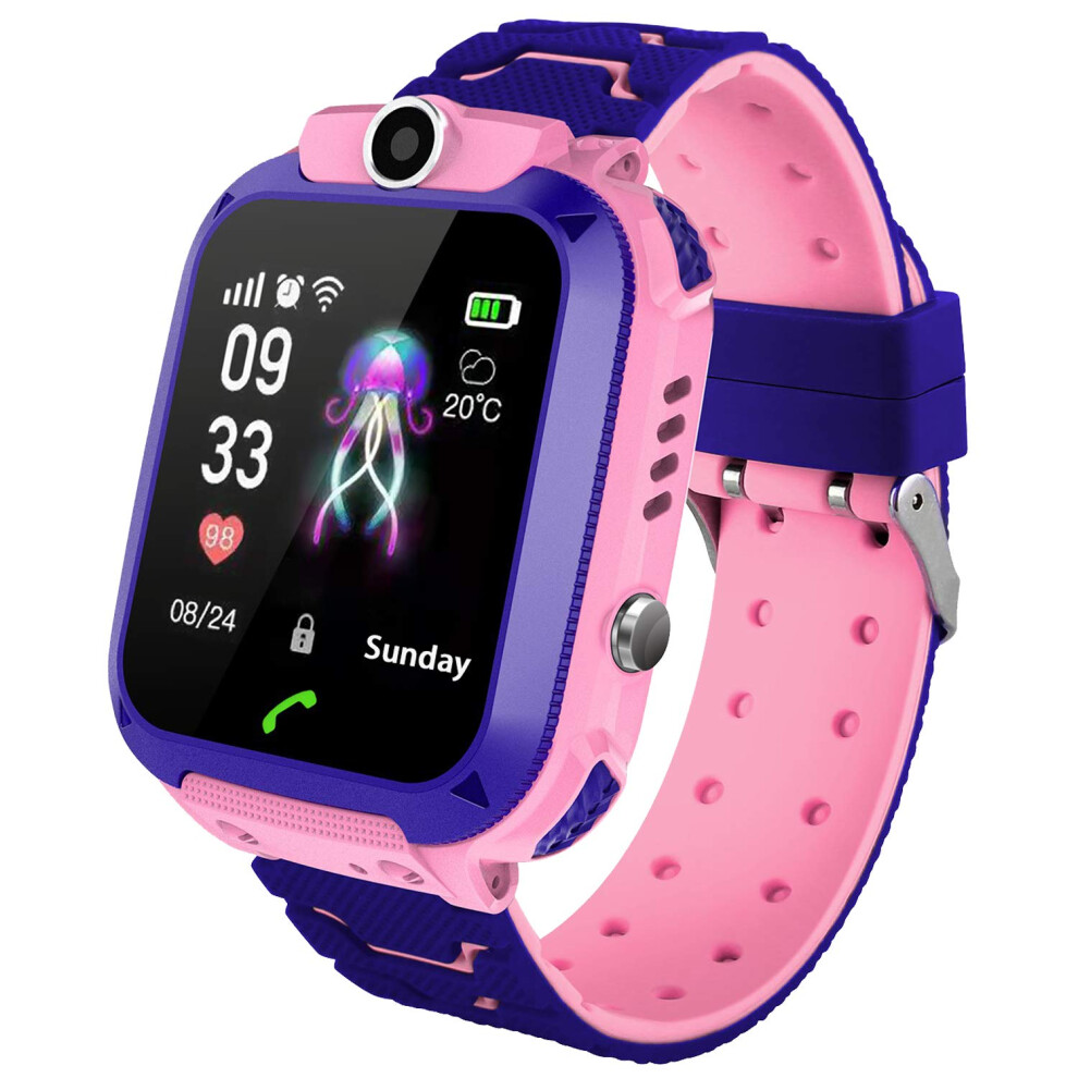 Kids Smart Watch With Gps And Sos, Waterproof Touch Screen Tracker Watch With Calling And Voice Chat For Boys And Girls (Pink) Pink 9771547555469