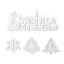 (3) KINCJON Epoxy Letter Listing Silicone Mold Merry Christmas Molds For Home Decoration