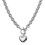 Collar de cadena rolo de acero inoxidable para mujer con corazón 1