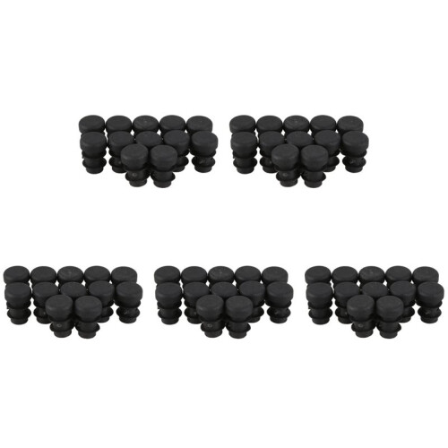 60 Pcs Plastic 12mm Pipe End Blanking Caps Bung Tube Insert Plug Round Black