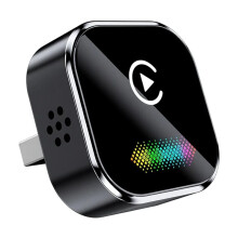 2 w 1 Bezprzewodowy CarPlay dla Android AUTO Aktywowany Głosem Kolorowe Światło AI Box Adapter USB Przewodowy CarPlay do Bezprzewodowego CarPlay A