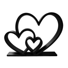 Aesthetic Love Statues Three Heart Sculpture Heart-Black