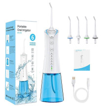 (white) 6-gear electric tooth puncher 300ml hand-held pulse tooth washing machine