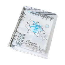 Acrylic Cute Bowknot Photocard Binder Cover Photo-blue stars