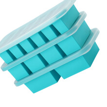12-pack flexibele koelvormen met beschermhoezen en-cyaanblauw