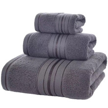 3Pcs Soft And Absorbent Cotton Towel Set Perfect For-Dark Grey