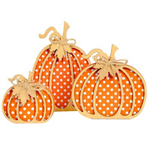 Décoration de citrouille d'automne, décorations d'automne pour Thanksgiving, décoration d'automne en bois, 3 pièces artisanales faites à la main