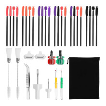 Flexible Sewing Machine Maintenance Set Holding 36 Useful Items