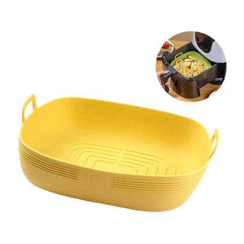 Friteuses à Air polyvalentes en Silicone, avec stries,-Jaune 2
