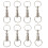 8 Pieces Removable Double Keychains Iron Nickel Double Detachable Keychain Double Keychain Rotating Ring Keychain 1