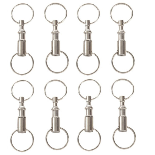 8 Pieces Removable Double Keychains Iron Nickel Double Detachable Keychain Double Keychain Rotating Ring Keychain