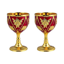 Pack of 2 30ml Metal Shot Glasses Renaissances-golden red