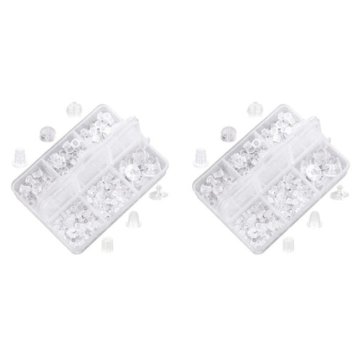 Earring Silicone Earring Back 6 Clear Rubber Earring Safety Back Plug Replacement Kit (1100 -1200Pcs)
