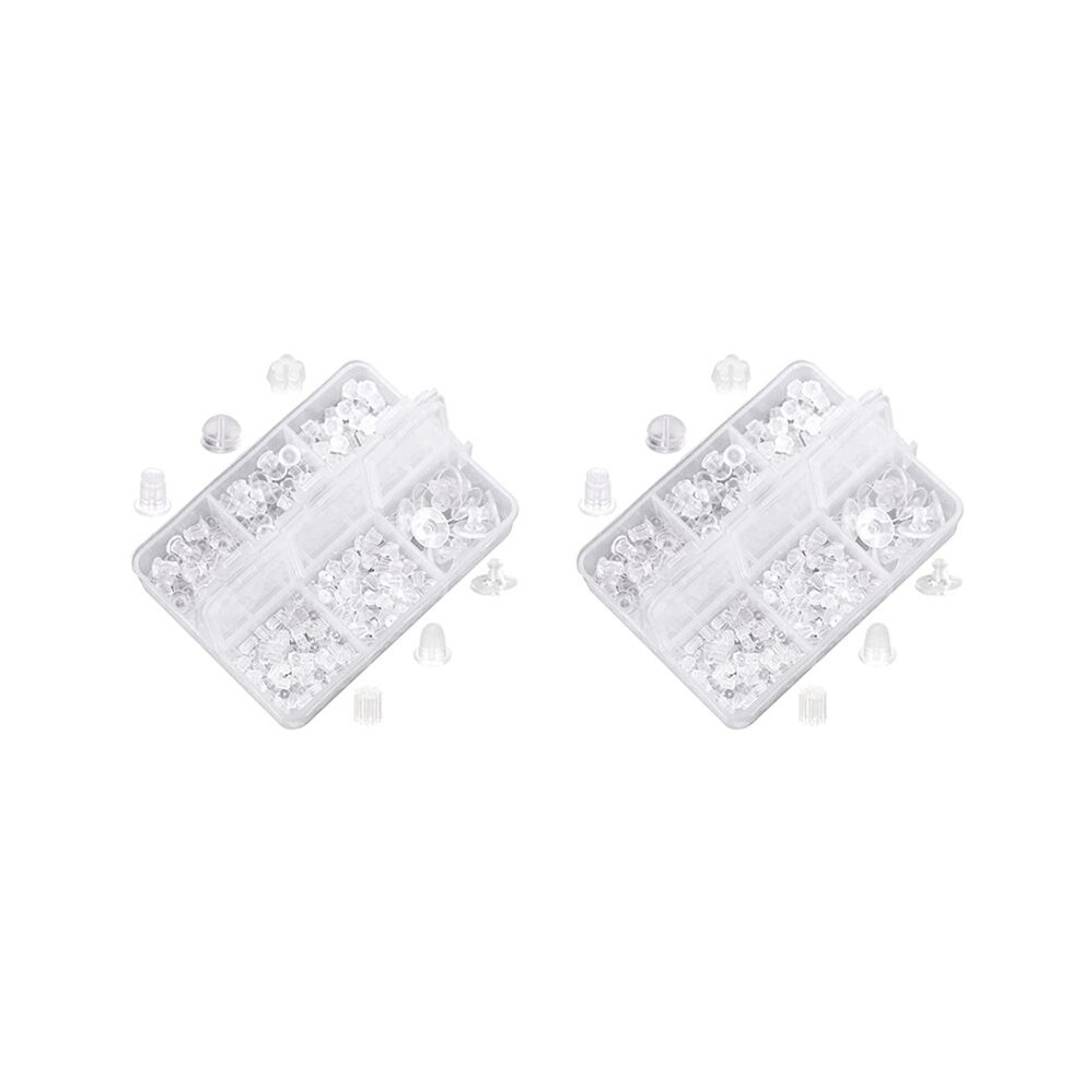 Earring Silicone Earring Back 6 Clear Rubber Earring Safety Back Plug Replacement Kit (1100 -1200Pcs) 6032404805527
