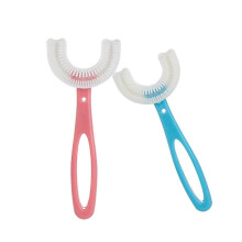 2 PCS U-Shaped Kids Toothbrush, Soft Manual Training Toothbrush for Kids 6-12 Years (Pink +Blue) Gift for family / friend