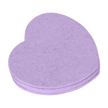 Pack Of 50 Heart Shape Bath Sponges Natural Wood Pulp-Purple