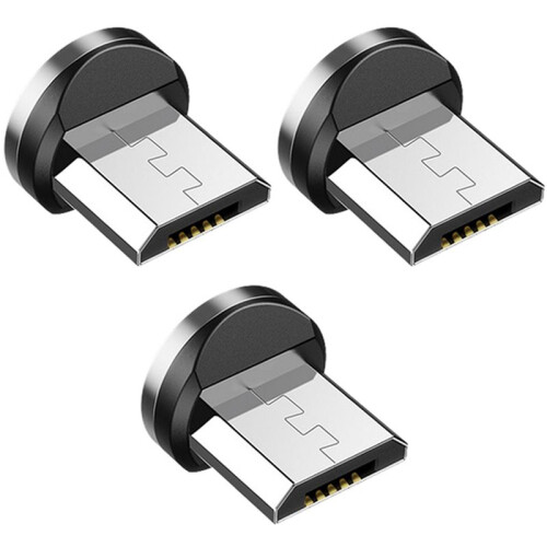 3X Runder Magnetischer Kabelstecker Telefon Android Magnet Ladestecker Micro-USB Schnellladeadapter