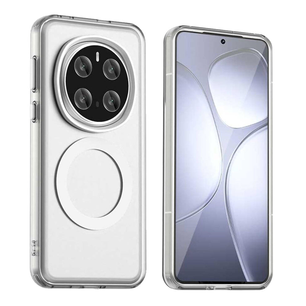 Magsafe Compatible Shockproof Case For Huawei Honor Magic 7 Pro, Slim Translucent Dual Layer Cover With Raised Camera Protection, White 9092120182507