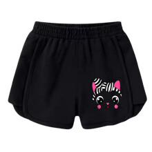 Mädchen-Shorts, lässige Shorts, bequeme, modische Shorts mit süßem Aufdruck, lockere Passform, Alltagshose für Kleinkinder/Kinder/Teenager (7-8