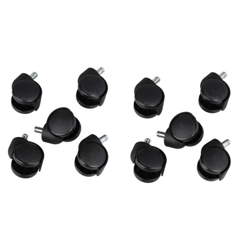 10 x Replacement Office Computer Chair Stem Swivel Castors Casters Wheels Black