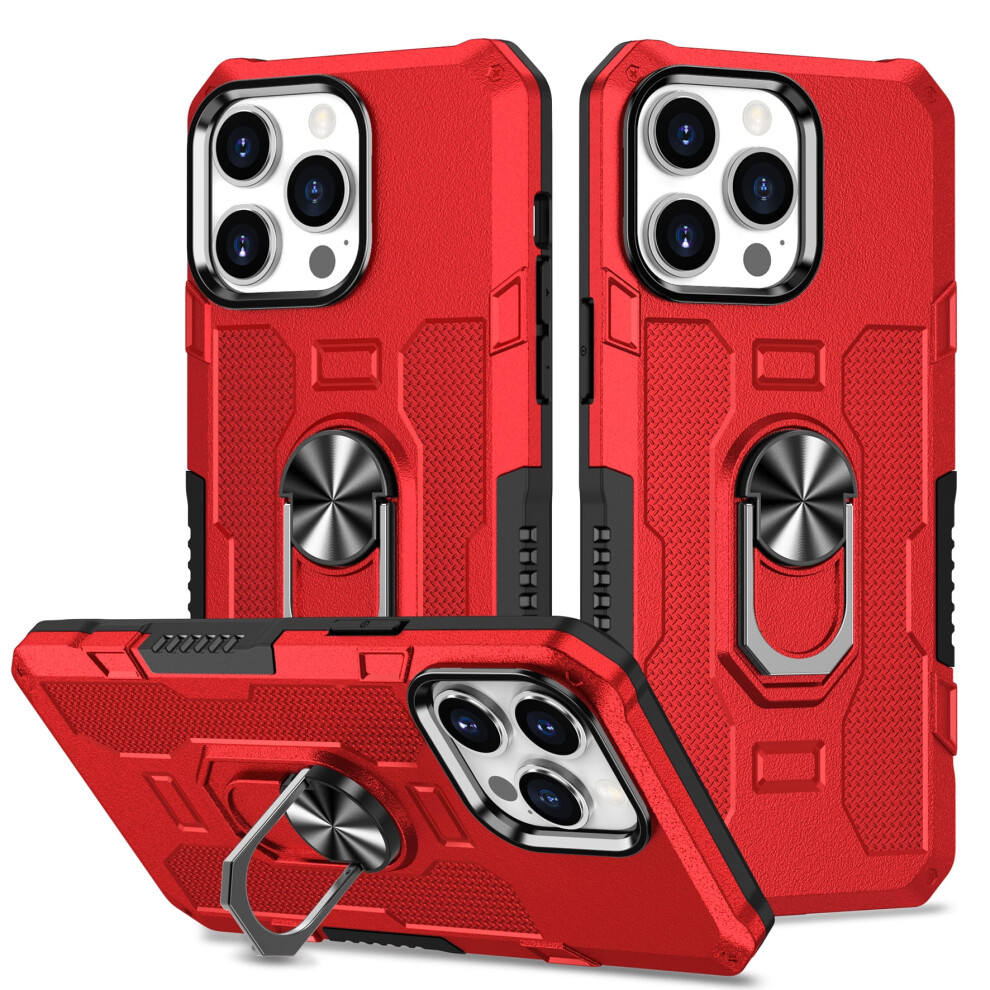 Iphone 12/12 Pro Case With 360 Rotating Ring Stand, Luxury Armor Pc+Tpu Slim Case Â (Compatible With Iphone 12/12 Pro) Red 9479868491526