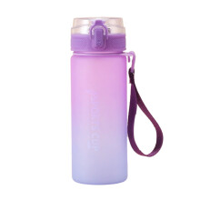 Tragbare Wasserflasche mit Farbverlauf und Tragegurt – Auslaufsicheres Design, praktischer Ein-Knopf-Verschluss – Ideal für Sport und