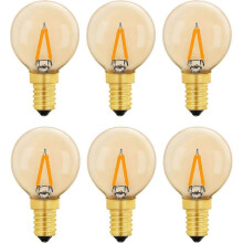 Ampoule LED G40 E14 1W, ampoule Edison E14 ambrée 10W, blanc chaud 2200K, lot de 6