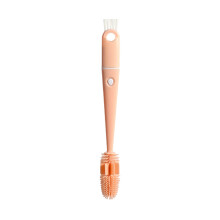 Cepillo multifuncional para tazas (1 unidad) - Cepillo multifuncional 3 en 1 para limpiar tazas con esponja y cabezales de cepillo TRP (rosa)