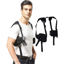 Mála Gunna Tactach Folaithe Marthanach ar Chlé ar Dheis agus ar Chlé le Holster Gualainn le Pouch Irisí