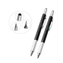 6-in-1 Multifunctional Pen with Screwdriver, Caliper, Level & Scale – Waterproof, Retractable, Smooth Writing – Compatible with Standard Refills
