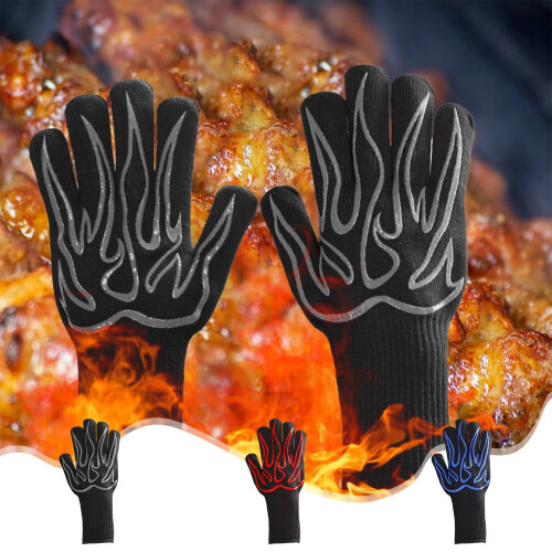 Γάντι BBQ με επιβράδυνση φλόγας 5 δακτύλων, ανθεκτικό στη θερμότητα στους 800F,