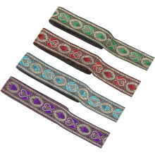 Vintage Embroidered Polyester Ribbon 4 Rolls 1-1/8 inch Wide