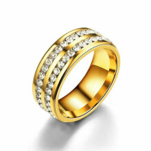 Bague en acier inoxydable pour femmes et hommes, or et argent, mariage
