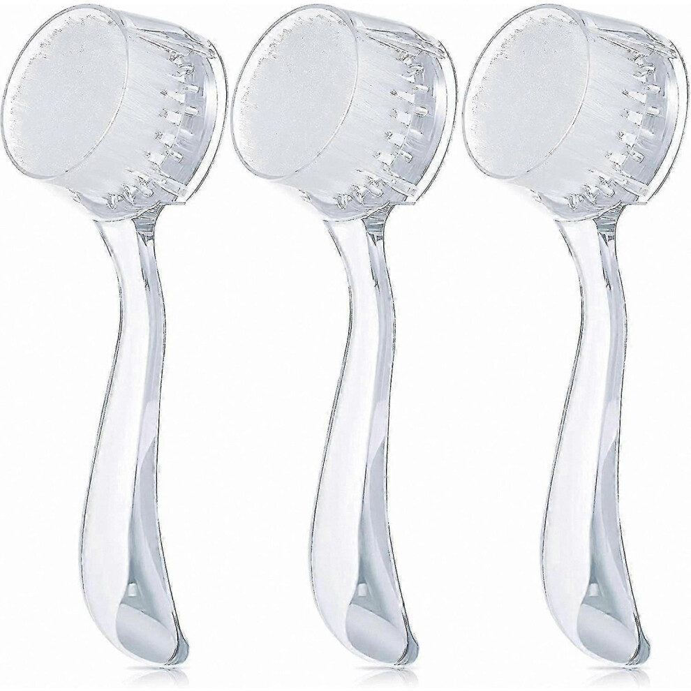 Soft Bristle Facial Cleansing Brushes with Acrylic Handles for Gentle Exfoliation and Skin Care
