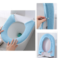 Zachte, wasbare toiletbrilhoes – Rekbaar polyester, met drukknopen, geschikt voor ronde en langwerpige toiletbrillen, 40 x 50 cm, 1 stuk