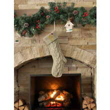 Christmas Stockings with Initials, 20” Embroidered Monogram Knitted Stockings – Warm Holiday Decor & Gifts, Compatible with Fireplace