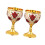 Gobelet à vin en métal gaufré élégant, 2-Fleur blanche dorée 1